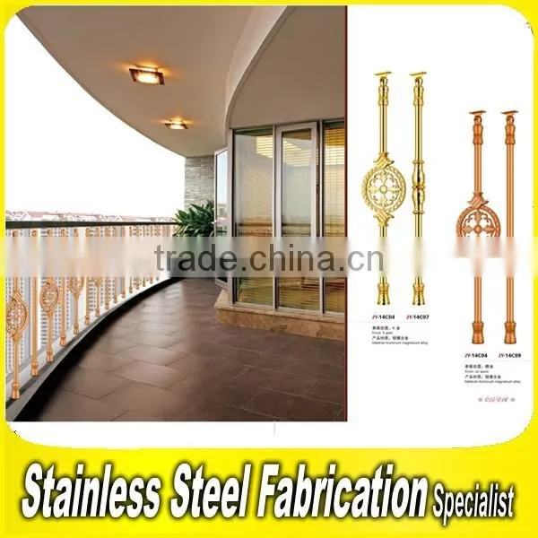 Interior Artistic Floor Mounted Cast Aluminum Stair Handrail photo-2