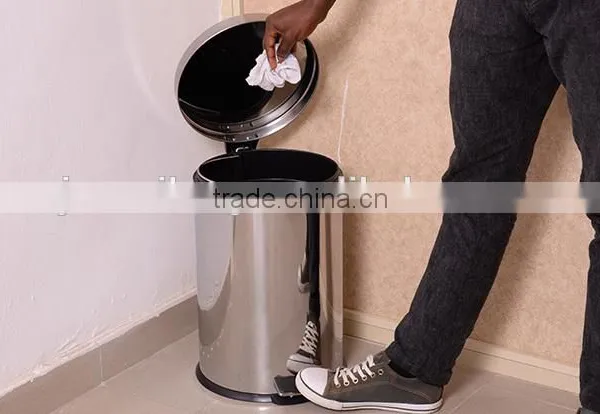 High Quality Foot Pedal Trash Bin Stainless Steel Dustbin photo-3
