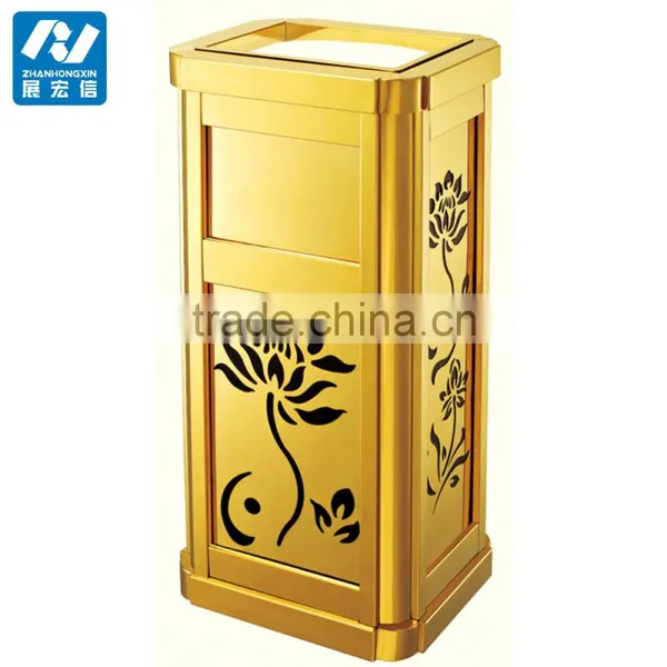Square Stainless Steel Powder Coated Dust Bin With Ashtray photo-5