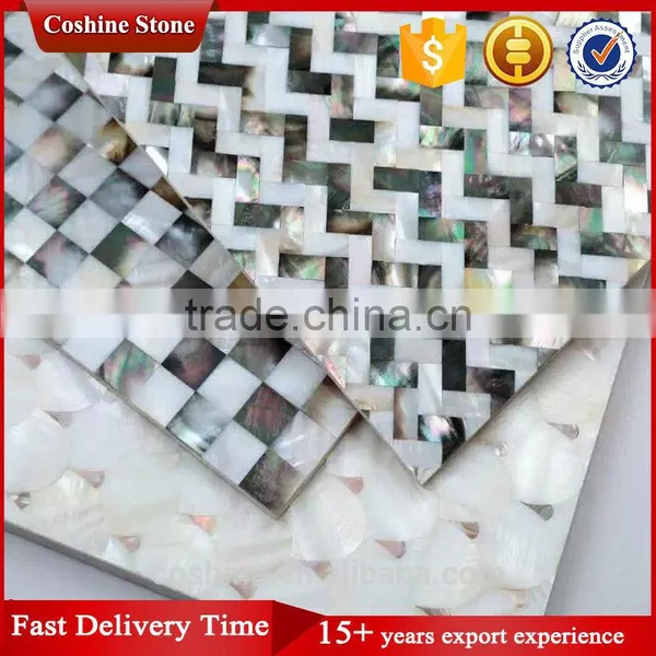 Square Wall Tile Natural Oyster Mother of Pearl Shell Mosaic Tiles photo-2