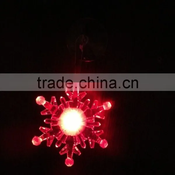 Acrylic LED RBG Flashing Snowflake With Sucker Suction Cup Ornament photo-6