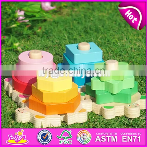 High Quality Preschool Baby Wooden Geometry Shape Blocks W13E063 photo-2