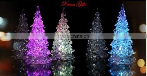 Cheap 2016 New LED 7 Colors Changing Acrylic Christmas Tree Night Light Lamp Home Decor Gift photo-2