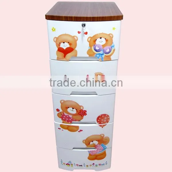 5 Layers Wooden Cover Plastic Baby Drawer photo-2