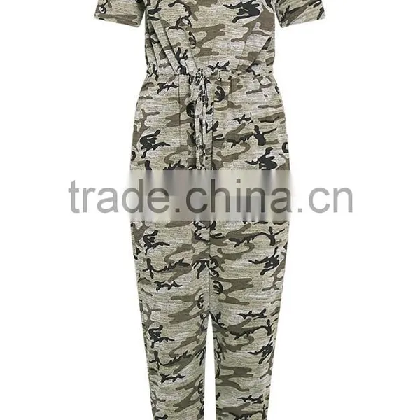 New Arrival Latest Fashion Camo Printed Bodycon Romper Sexy Fitted Short Sleeve Playsuit Casual Jumpsuit 2017 photo-4