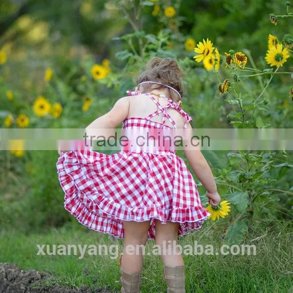2017 Wholesale Lovely Plaid Kids Clothes New Fashion Party Frocks Designs Children Girl Dress photo-5
