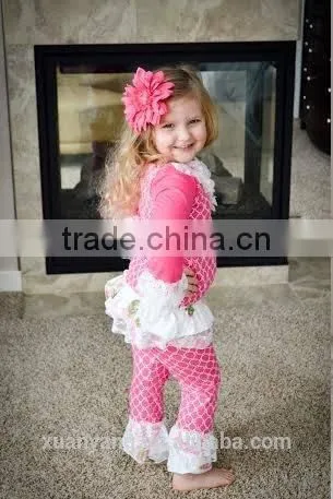 Wholesale Cheap Baby Clothes Boutique Baby Ruffle Shorts and Icing Jogging Pants photo-2