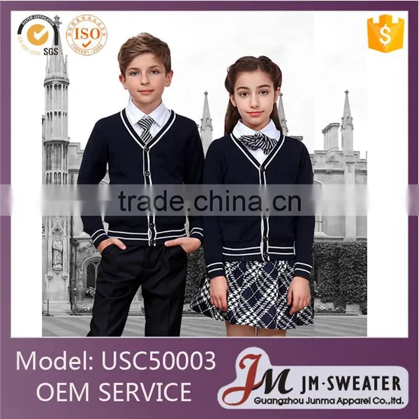 Blank Plain Color Knitting Cardigan School-uniform Sample