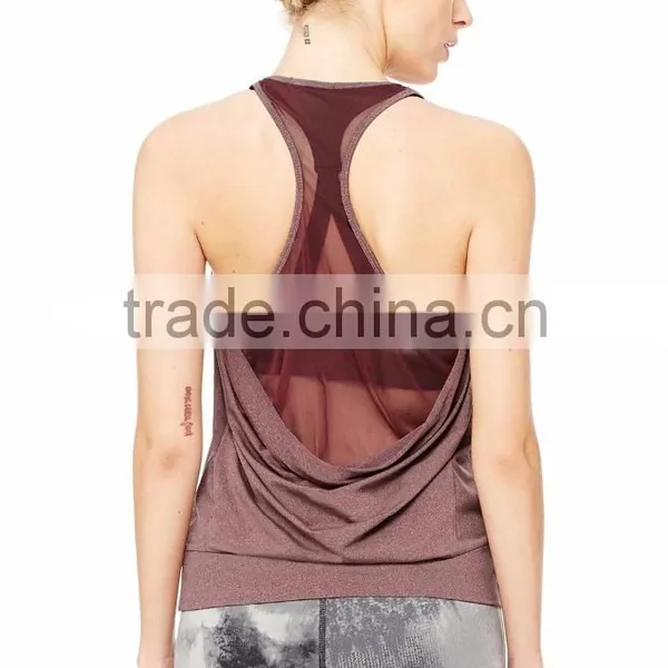 OEM Best Seller Ladies Gym Singlet Custom Tank Top Singlet Yoga Tank in Dark Grey Heather photo-2