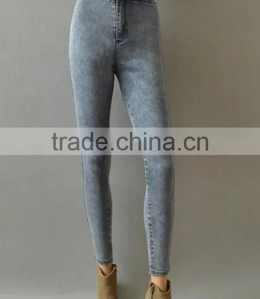 Runwaylover EY0625P Wholesale Factory Price Jeans High Waist Cotton Fabric Women Skinny Denim Jeans photo-3