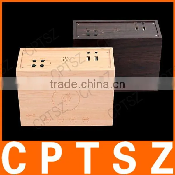 Portable Speaker Bluetooth USB4.0 Dual USB NFC Wooden Bluetooth Speaker Wriess Charging Bluetooth Speaker photo-3