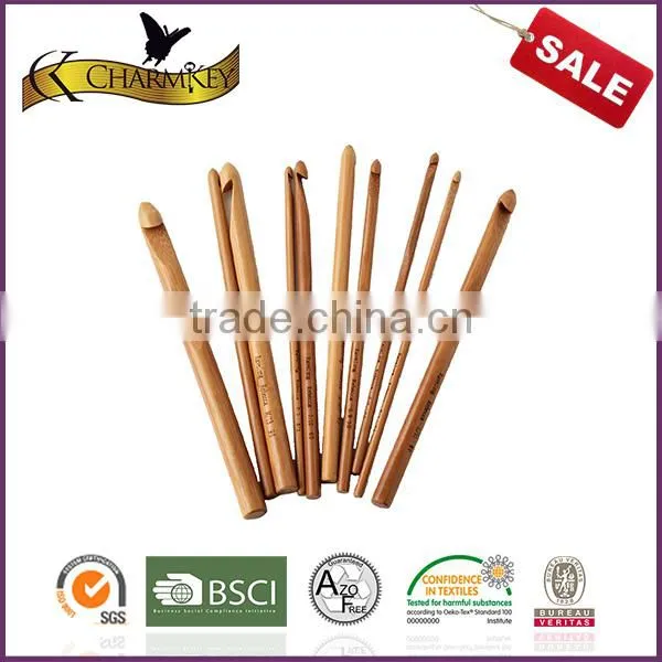 Charmkey Bamboo Needle Single Point Bamboo Crochet Hook Set for T Shirt Yarn to Crochet Blankets photo-5