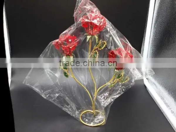 Artificial Golden Rose Crystal Flower for Valentine's Day photo-2