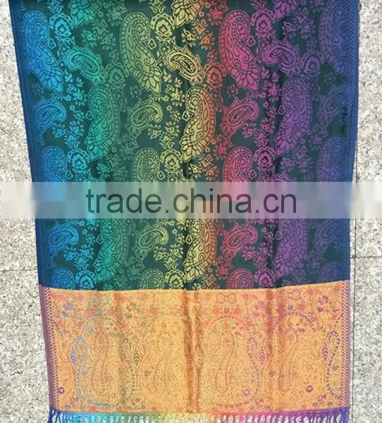 2017 Pashmina Scarf Ombre Rainbow Scarf Spring Fall Winter Scarf photo-3