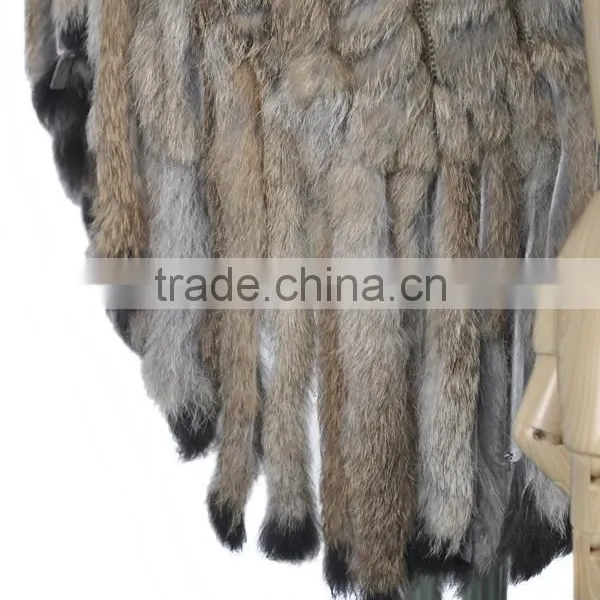YR164 Rabbit Vest With Long Tassel/Supplier From China Natural Rabbit Fur Vest photo-5