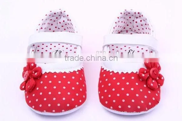 Spring&Autumn Polka Dot Flower Soft Sole Infant Baby Shoes photo-3