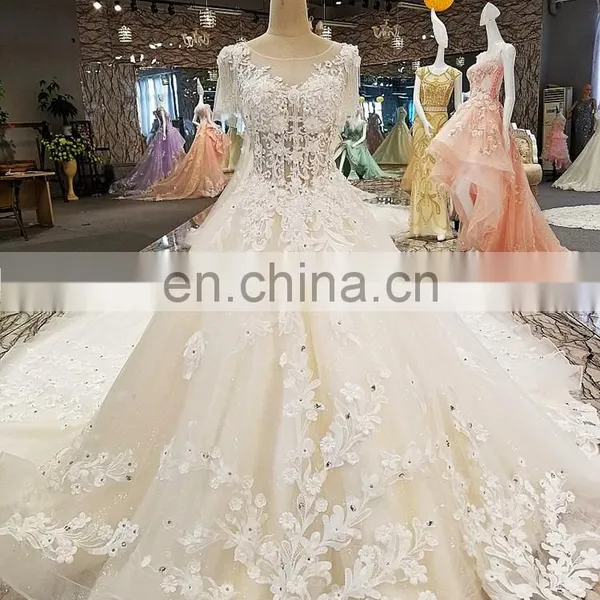 LS00272 Appliques Elegant Traditional Chinese Lace Casual Dress Short Sleeve Wedding Dresses Suzhou photo-6