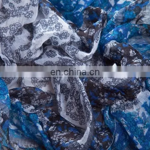 2015 Newest Style Fashion Design Polyester Voile Pleating Scarf(WX025DL) photo-2