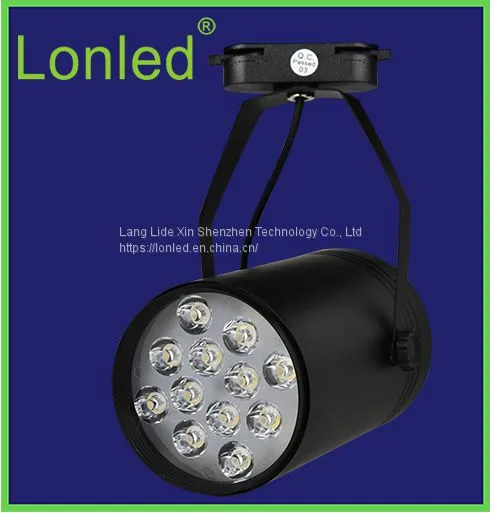 LED Track Spotlight Aluminum Case Black / White Case 12W High Power