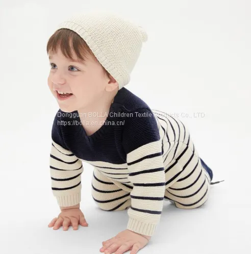 100% Super Soft Organic Cotton Jersey Baby Jumpsuit, Children's Cotton Pajamas in Stock photo-4