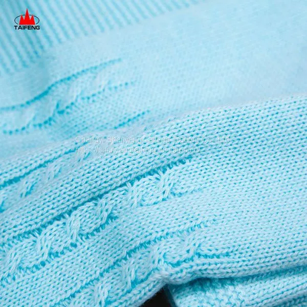 100%acrylic 100%cotton 100%wool Cable Knit Throw Blanket, With Back Lambswool photo-2