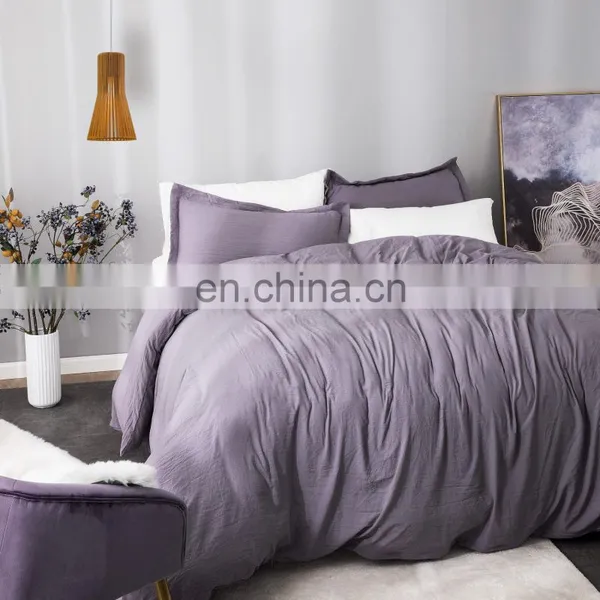 Naturelife Washed Duvet Cover Set 90x90 Full Queen Size With Zipper Closure Ultra Soft Hypoallergenic Comforter Cover Sets 3pcs photo-4