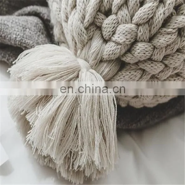 Handmade Ins Soffa Pillow Knots Pillow Acrylic Yarn Chunky Yarn Pillow photo-5