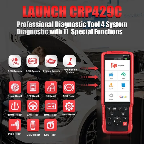 Professional Launch X431 CRP429C 4 Systems OBDII Code Reader Obd2 Auto Diagnostic Tool CRP429 C CRP 429C Auto Scanner photo-2