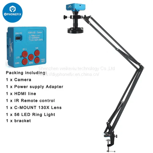 HDMI USB Industrial Video Digital Microscope Camera Set With 130X Lens photo-2