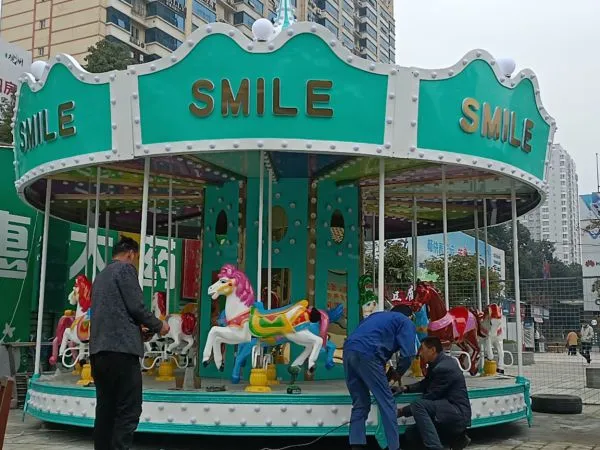 Amusement Rides Mechanical Indoor Chinese Green Carousel Ride For Kids Equipment photo-3