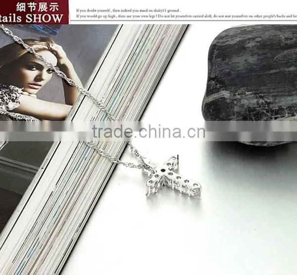 Yiwu Factory Sell Cheap 316l Stainless Sterling Steel Cross With Crystal Rhinestone Charms Pendant Allergy Free photo-2