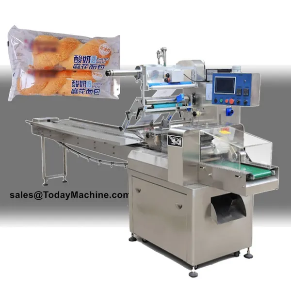 Automatic Horizontal Food Hamburger Snacks Flow Wrapping Packing Machine photo-5