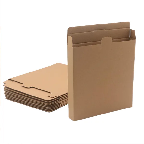 Custom Logo Kraft Rigid Cardboard Mailer Envelope Stay Flat Shipping Box for Document Photo Book photo-3