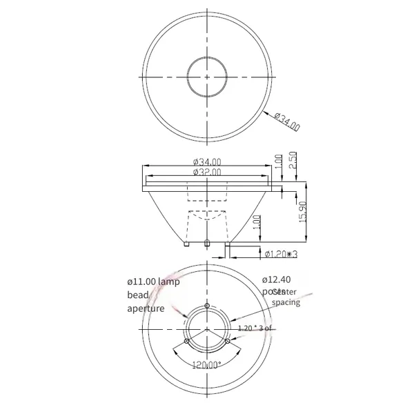 Drone Night - Light Searchlight With a Diameter of 34mm, 3 - Degree and 5 - Degree Beam Angles, High - Brightness Led Lens photo-3