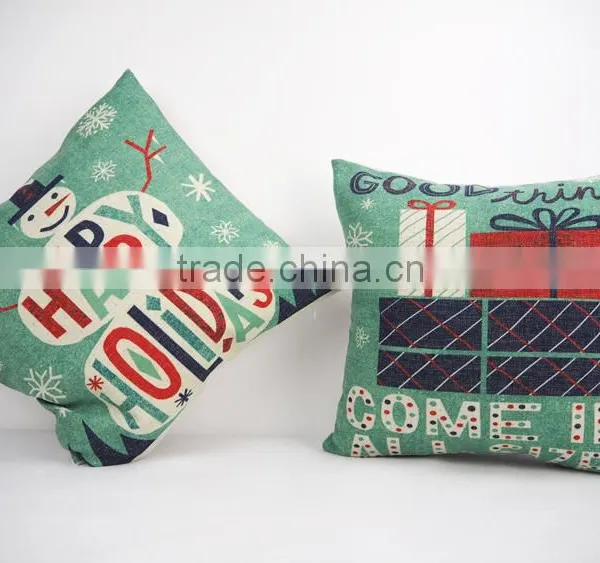 Christmas Pillow Cover Custom Cotton Linen Pillowcase