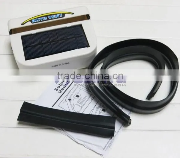 White 1W Solar Auto Vent Car Fan Cooler photo-2