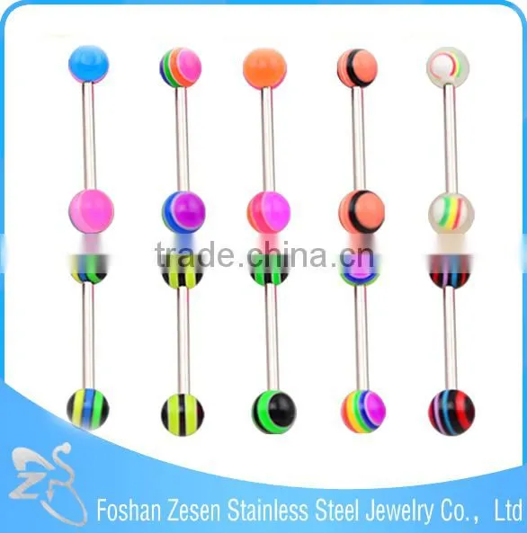 Dice Design Steel Bar Flexible And Acrylic Tongue Rings photo-6