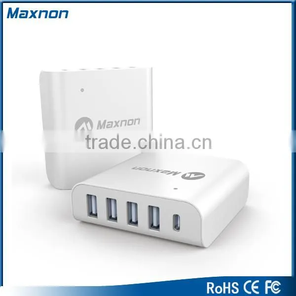 ETL Certified Intelligent 40W 8A 5 Port Usb Type C Charger for Mac Book Mobile Phone photo-4