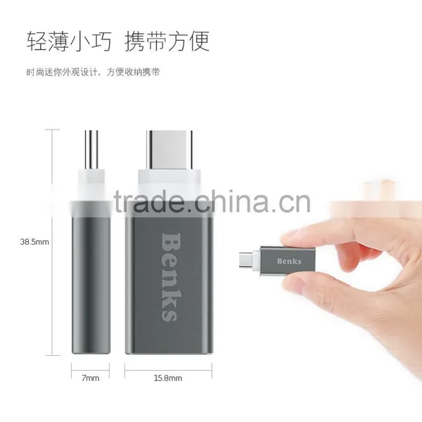 BENKS Original S Type-c Adapter for Macbook Mini Type-c to Usb Metal 3.0 Adapter for Macbook photo-2