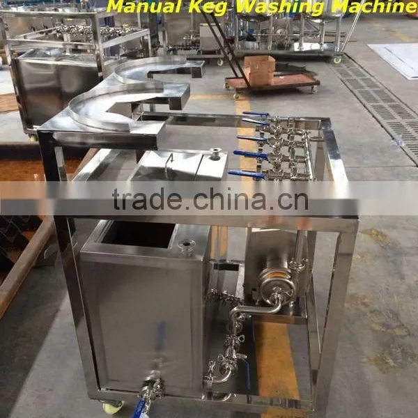 Stainless Steel Manual Two Station Beer Keg Washing Machine With Barrel Three-phrase 220V 50 Hz Quality Choice photo-2