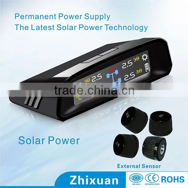 Car TPMS With 4- External Sensors Detect High Low Pressure and Temperature Tire Valve Tpms