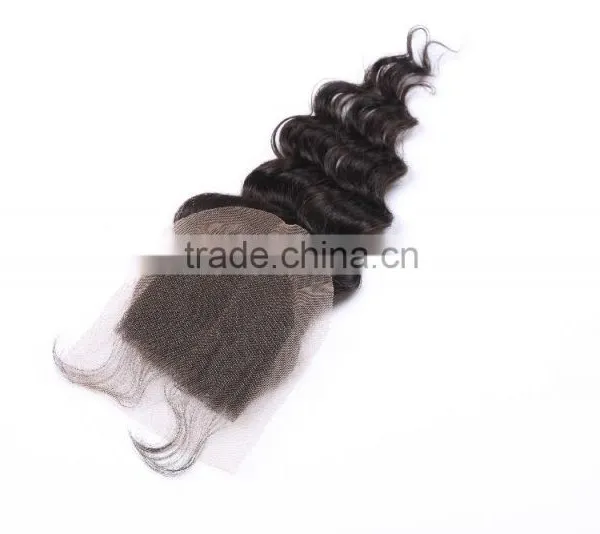 7a Peruvian Deep Wave Closure 4*4 Deep Curly Peruvian Virgin Hair Closure Cheap Wet And Wavy Human Hair Closure Piece photo-2