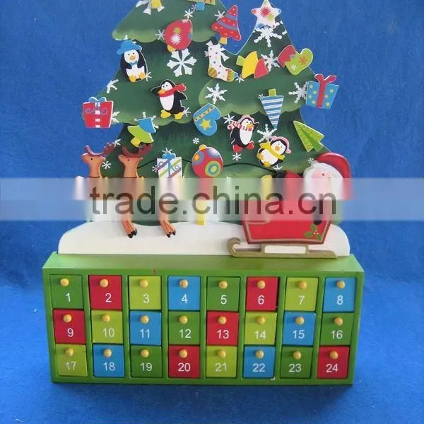 Wooden Christmas Calendar Box With Magnet