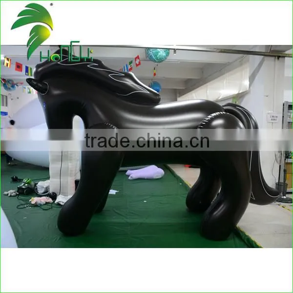 Hottest Large Funny PVC Standing Inflatable Cartoon Bounce Black Horse Toy photo-3