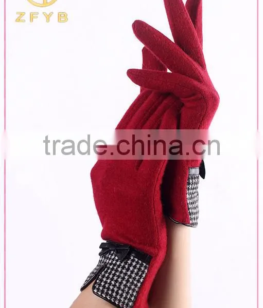 ZF3005 Genuine Cheap Wool Lady Dress Fashion Gloves