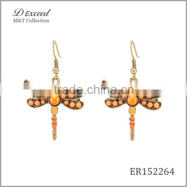Yiwu Wholesale Jewelry Factory Fashion Ethnic Bohemian Beaded Animal Drop Earrings Dragonfly Dangle Earrings photo-4
