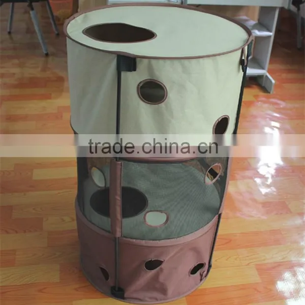 Portable Cylindrical Three Room Pet Cat House Cage Quality Choice photo-2