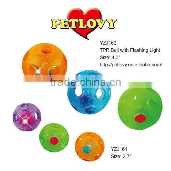 PROMOTIONAL 4.3" TPR BALL WITH FLASHING LIGHT TPR TOY DOG TOY