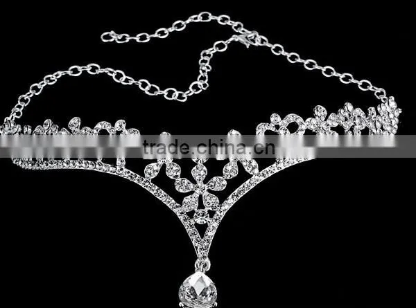 New Fashion Bridal Crystal Pendant Decorative Headband Tiara Crown Jewelry photo-6