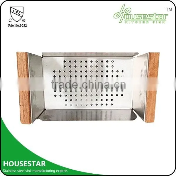 China Manufacture Guangdong Factory SUS304 Stainless Steel Gird Colander Stainless Steel Function Product Fruit Holder photo-3